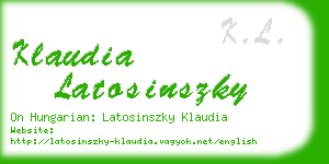 klaudia latosinszky business card